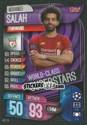 Sticker Mohamed Salah - UEFA Champions League 2019-2020. Match Attax. Italy - Topps