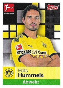Sticker Mats Hummels - German Football Bundesliga 2019-2020 n. 68 - Topps
