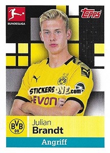 Sticker Julian Brandt - German Football Bundesliga 2019-2020 n. 75 - Topps