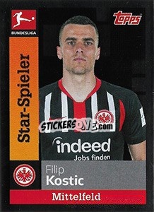 Sticker Filip Kostic - German Football Bundesliga 2019-2020 - Topps