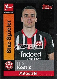Sticker Filip Kostic - German Football Bundesliga 2019-2020 n. 105 - Topps