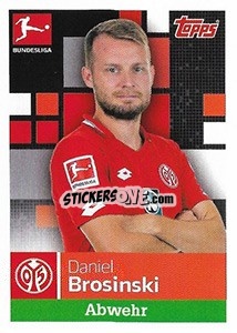 Sticker Daniel Brosinski - German Football Bundesliga 2019-2020 n. 186 - Topps