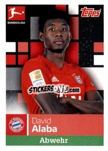 Sticker David Alaba - German Football Bundesliga 2019-2020 n. 217 - Topps