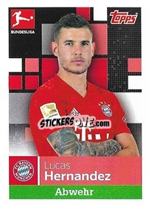 Sticker Lucas Hernandez - German Football Bundesliga 2019-2020 - Topps