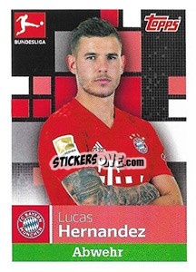 Sticker Lucas Hernandez - German Football Bundesliga 2019-2020 n. 219 - Topps