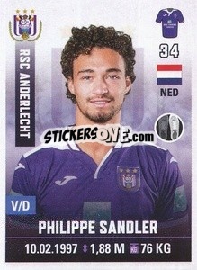 Cromo Philippe Sandler - Belgian Pro League 2019-2020 - Panini