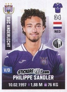 Figurina Philippe Sandler - Belgian Pro League 2019-2020 n. 7 - Panini