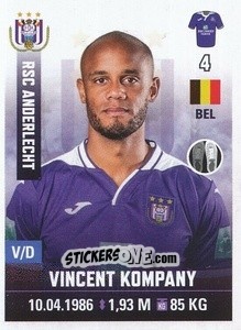 Sticker Vincent Kompany - Belgian Pro League 2019-2020 n. 8 - Panini