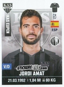 Sticker Jordi Amat - Belgian Pro League 2019-2020 n. 114 - Panini