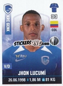 Figurina Jhon Lucumi - Belgian Pro League 2019-2020 - Panini