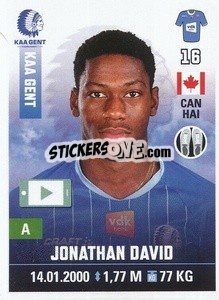 Sticker Jonathan David - Belgian Pro League 2019-2020 - Panini