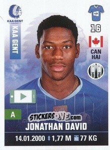 Sticker Jonathan David - Belgian Pro League 2019-2020 n. 163 - Panini