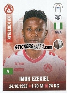 Cromo Imoh Ezekiel - Belgian Pro League 2019-2020 - Panini