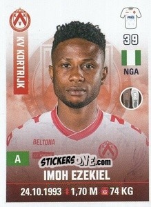 Sticker Imoh Ezekiel - Belgian Pro League 2019-2020 n. 185 - Panini