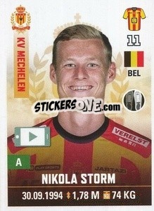 Figurina Nikola Storm - Belgian Pro League 2019-2020 - Panini