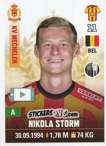 Figurina Nikola Storm - Belgian Pro League 2019-2020 n. 208 - Panini