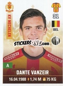 Cromo Dante Vanzer - Belgian Pro League 2019-2020 - Panini