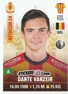 Cromo Dante Vanzer - Belgian Pro League 2019-2020 - Panini