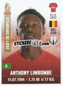 Cromo Anthony Limbombe - Belgian Pro League 2019-2020 - Panini