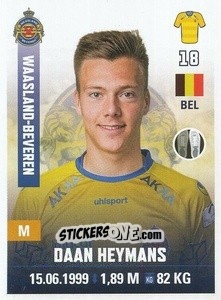 Sticker Daan Heymans - Belgian Pro League 2019-2020 n. 308 - Panini