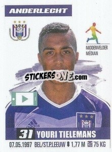 Sticker Youri Tielemans 16-17 - Belgian Pro League 2019-2020 n. 384 - Panini