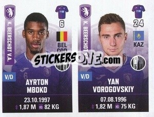 Cromo Ayrton Mboko / Yan Vorogovskiy - Belgian Pro League 2019-2020 - Panini