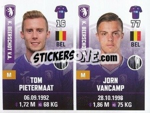 Sticker Tom Pietermaat / Jorn Vancamp - Belgian Pro League 2019-2020 - Panini