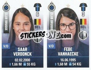 Figurina Saar Verdonck / Febe Vanhaecke - Belgian Pro League 2019-2020 - Panini