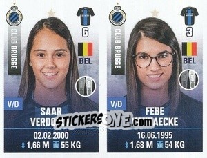 Sticker Saar Verdonck / Febe Vanhaecke - Belgian Pro League 2019-2020 n. 505 - Panini