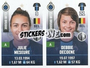 Sticker Julie Meseure / Debbie Decoene - Belgian Pro League 2019-2020 - Panini