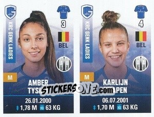 Sticker Amber Tysiak / Karlijn Knapen - Belgian Pro League 2019-2020 n. 519 - Panini