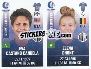 Cromo Eva Castano Candela / Elena Dhont - Belgian Pro League 2019-2020 - Panini