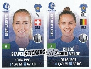 Sticker Nina Stapelfeldt / Chloé Vande Velde - Belgian Pro League 2019-2020 n. 534 - Panini