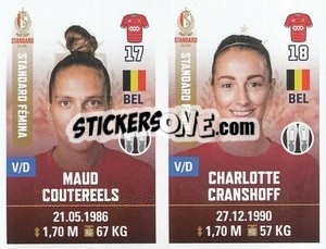 Sticker Maud Coutereels / Charlotte Cranshoff - Belgian Pro League 2019-2020 n. 550 - Panini