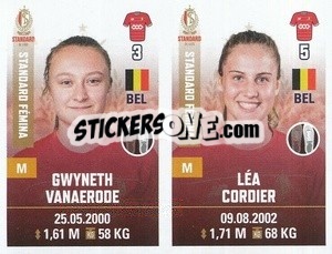 Sticker Gwyneth Vanaerode / Léa Cordier - Belgian Pro League 2019-2020 - Panini