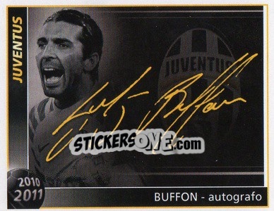Sticker Buffon - Autografo - Juventus 2010-2011 n. 96 - Footprint