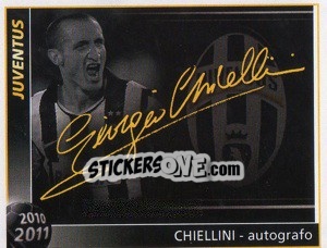 Sticker Chiellini - Autografo