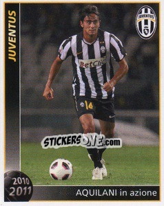 Cromo Aquilani In Azione - Juventus 2010-2011 n. 160 - Footprint