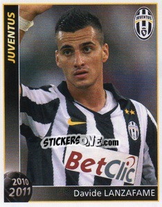 Sticker Davide Lanzafame - Juventus 2010-2011 n. 167 - Footprint