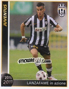 Sticker Lanzafame In Azione - Juventus 2010-2011 n. 170 - Footprint