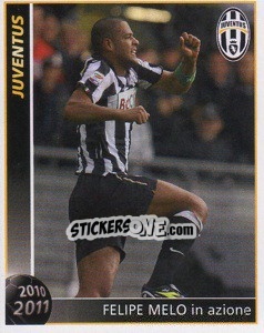 Sticker Felipe Melo In Azione - Juventus 2010-2011 n. 185 - Footprint