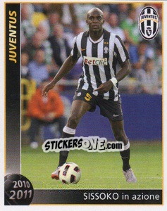 Sticker Sissoko In Azione - Juventus 2010-2011 n. 200 - Footprint