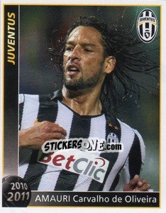Sticker Amauri Carvalho De Oliveira - Juventus 2010-2011 n. 202 - Footprint