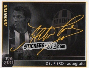 Cromo Del Piero - Autografo - Juventus 2010-2011 - Footprint