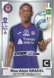 Sticker Max-Alain Gradel - FOOT 2019-2020 n. 496 - Panini
