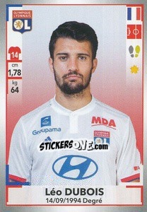 Sticker Léo Dubois - FOOT 2019-2020 n. 165 - Panini