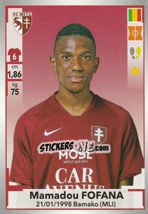 Sticker Mamadou Fofana - FOOT 2019-2020 n. 225 - Panini