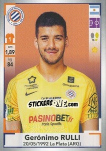 Sticker Gerónimo Rulli - FOOT 2019-2020 - Panini