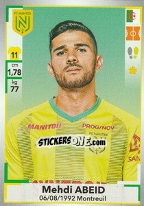 Sticker Mehdi Abeid - FOOT 2019-2020 n. 298 - Panini