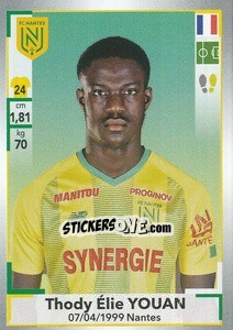 Cromo Thody Elie Youan - FOOT 2019-2020 n. 309 - Panini